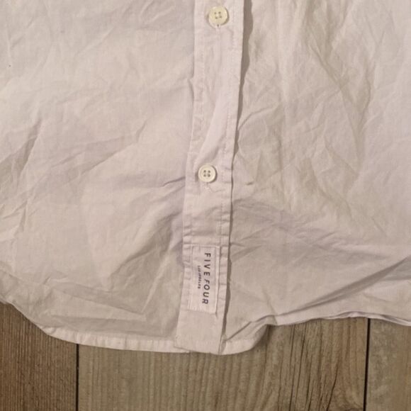 Men’s Medium Five Four Button Up Short Sleeve Pin Stripe - Picture 2 of 6